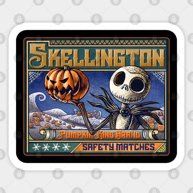 Skellington Matches Sticker by ChetArt